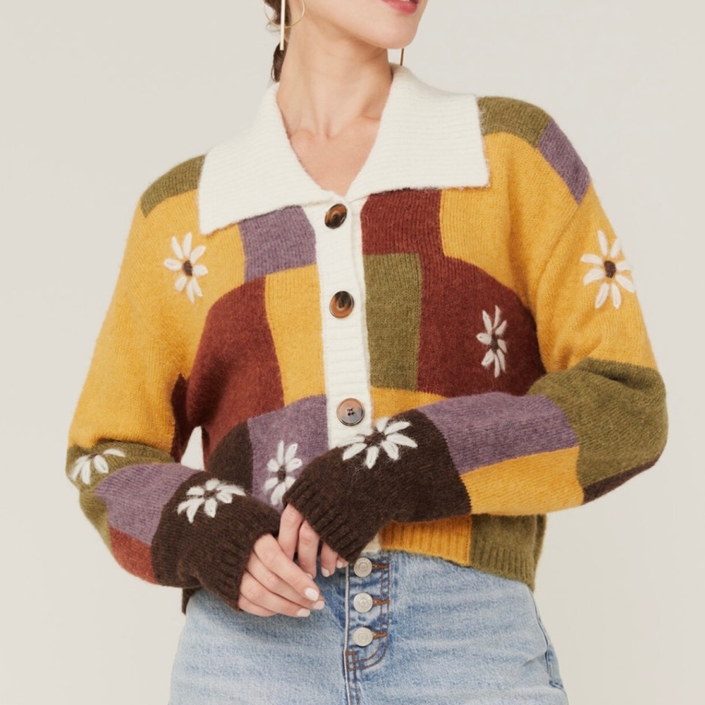 Patchwork Cardigan Sweater